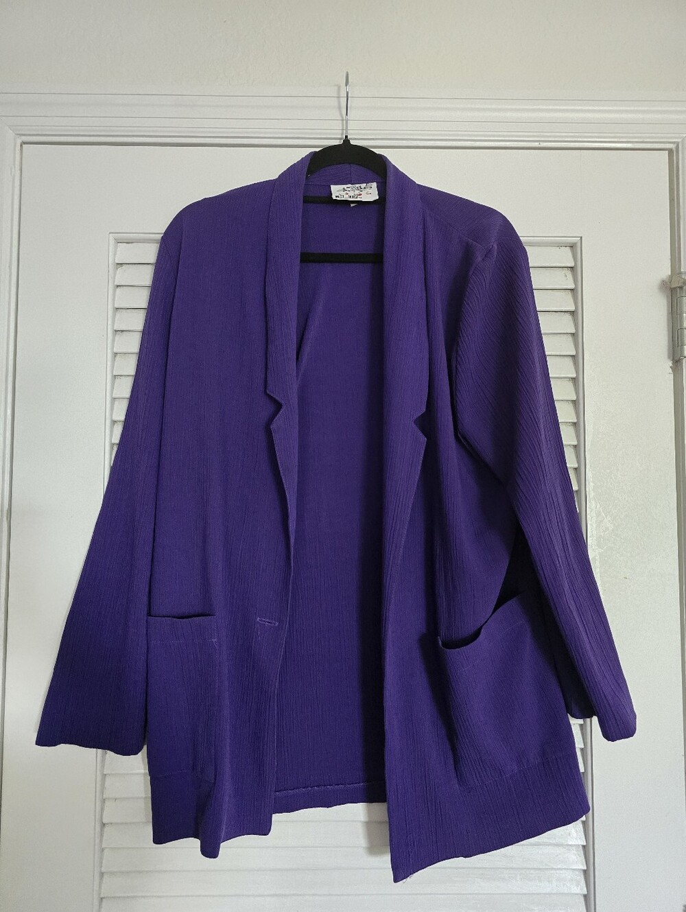 80s Helium Vintage Purple Women's Blazer Size Medium *Missing Button*